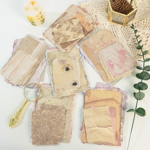 PRSTINCOL 168 Sheets Scrapbook Paper and Embossed Textured Paper Assorted Set,Mixed Media Collage for Scrapbooking, Junk Journals, Card Making and Decoupage,3.5x5 Inch - color: VintagePaper6