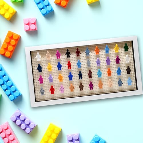 Figurine Display Case 10x20.125 White Shadow Box for Miniature Figures 10x20.125 White Wood Shadow Box with White Base to Display Up to 56 Block Figures - color: White With White Blacking, size: 10x20.125