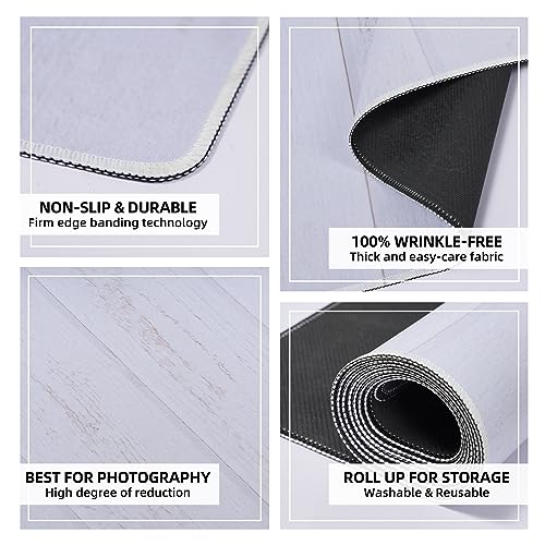 Kate Photography Floor Mat White Floor Mat White Wooden Wall Backdrop Rubber Floor Mats Newborn Photography Drops for Professional Photographer 8x5ft - color: White Wood 1, size: 8x5ft