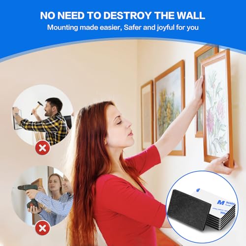 Double Sided Adhesive Pads,Heavy Duty Mounting Tape,48Pcs 3mm Thickness Pre-Cut Foam Tape,Super-Sticky Black Strong Pads Rectangle Shape Waterproof for Walls Picture, Car, Home, Office - color: Black