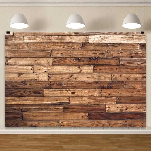 Brown Wood Backdrops for Photoshoot, Rustic Wooden Woodland Western Cowboy Picture Party Decorations Wall Backdrop for Photography Decor Banner, Photographic Studio Photo Backgrounds 7X5 FT - color: Brown, size: 7X5FT