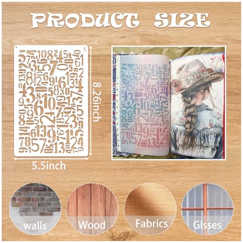 16 Pieces Stencils for Painting, Abstract Texture Mixed Media Art Supplies Crafts Reusable Layering Stencil Brick Pattern Templates for Drawing Card Making Canvas Furniture Paper (Texture) - style: texture