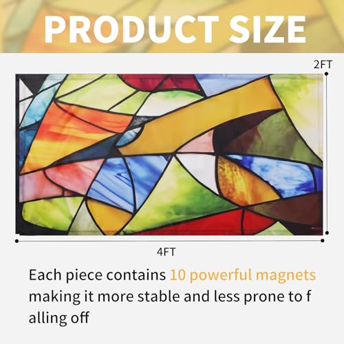 Torixqi 4 Pcs Fluorescent Light Covers - Light Covers for Ceiling Lights Classroom, Magnetic Light Filters for Office, Hospitals, Home 4 x 2 Feet (Colorful art) - color: Colorful art