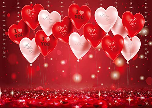 10x8ft Valentine's Day Photo Background red Love Backdrop Mother's Day Background Anniversary Party Girl Birthday Decor Supplies Vinyl 126…… - size: 10x8ft