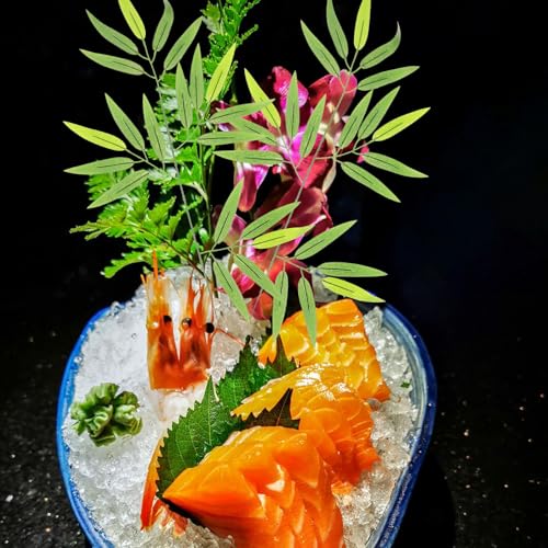 Luxshiny 10pcs Japanese Style Artificial Leaf Sushi Plate Decoration Food Photography Props Sashimi Tray Realistic Leaf Decor for Dining and Entertaining