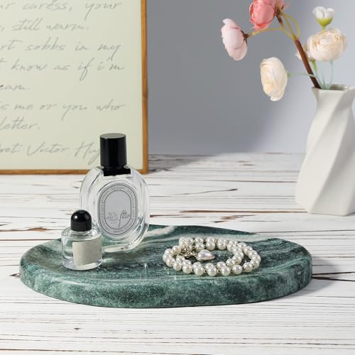 BCS Marble Jewelry Tray Trinket Dish, Decorative Cloud Vanity Key Tray for Women, Perfume Ring Holder Dish for Ring Earring, Cute Jewelry Plate Bowl Aesthetic Room Decor(Green) - color: VERDE LAPPONIA