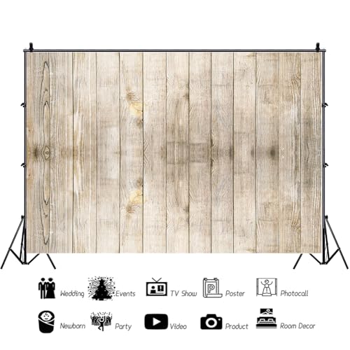 AOFOTO 8x6ft Wood Backdrops for Photoshoot Wood Planks for Walls Birthday Party Decorations Vintage Brown Wooden Grain Hardwood Photography Background Child Kid Artistic Portrait Photo Studio Props - size: 8x6ft