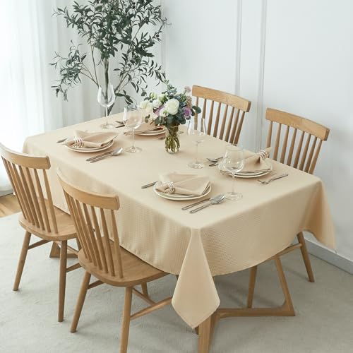 maxmill Cloth Napkins 20 x 20 Inch Weaved Texture Pattern Soft Comfortable and Luxury Serviette for Restaurant Family Dinners Weddings Parties and Banquets Set of 4 Pieces, Natural - color: Natural, size: 20" x 20" (Set of 4)