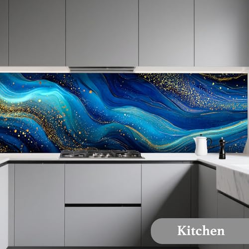 Nuxovilar Blue Agate Marble Textured Peel and Stick Wallpaper, 15.75"x118.11", Self-Adhesive Contact Paper, Artistic Gem Pattern for Bedroom, Living Room and Table Decor - color: YLU03575, size: 15.75" x 118.11"