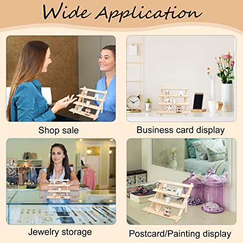 NBEADS 4-Tier Wooden Display Stand Riser, 12-Slot Earring Ring Holder Detachable Unfinished Wood Retail Jewelry Card Display Stand with Groove for Crafts Jewelry Storage Display, 15x15.7x12.6 - color: 4-Tier Wooden L.W.Thi: 15.35x15.75x12.6"