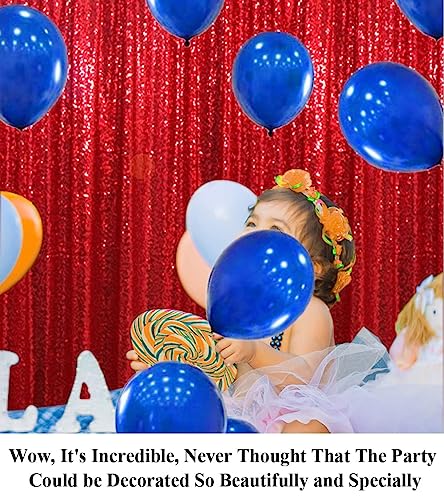 Partisout 4x7ft Red Sequin Backdrop Curtain - Glitter Party Decor for Wedding Photo Booths, Disco Events & Birthday Wall Background - color: Red, size: 4ftx7ft
