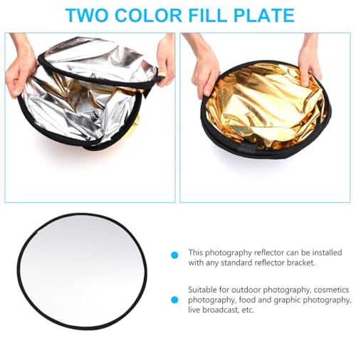 Foldable Photography Light Bounce Board 2-in-1 Metallic Photo Reflector for Indoor and Outdoor Studio Lighting Accessories