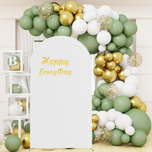 HAINARverS Wedding Arch Cover 7.2FT Spandex Fitted Stretchy Arch Stand Covers,2 Sided Round Top Chiara Backdrop Cover for Birthday Party Ceremony Banquet Baby Shower Arch Decoration(White) - color: White, size: 7.2FT