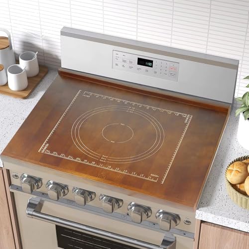 24" x 20" Reversible Wooden Pastry Board Wood Pasta Board with Lip Bread Board Cutting Board Chopping Board Pie Board with Engraved Ruler for Counter Top Kitchen-Brown - color: Brown