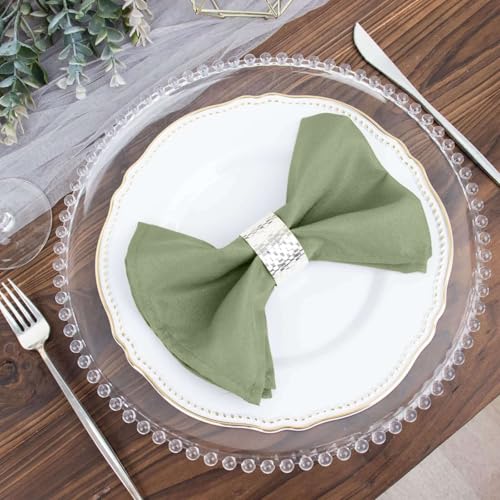 Efavormart Premium Cloth Napkins Set of 50, 17x17 Inch Eucalyptus Dusty Sage Violet Seamless Dinner Napkins, Washable Linen Table Napkin Cloth with Hemmed Edges for Weddings, Party and Banquet - color: Eucalyptus Dusty Sage, size: 17" x 17" (Set of 50)