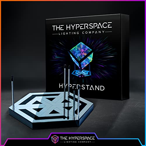 HyperStand for HyperCube Infinity Cube LED Light - 12.5-Inch Display Stand with Solid Bamboo Base, Stainless Steel Metal Rods & Laser-Etched Acrylic Hyper-Mirror - Fits Both HyperCube10 & HyperCube15