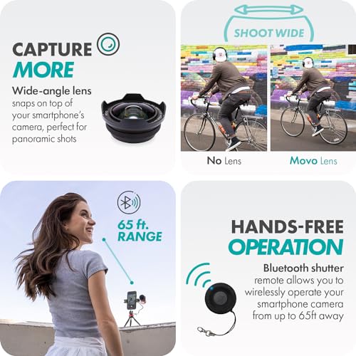 Movo iVlog1-IP Vlogging Kit for iPhone 15/16/17 and up - USB-C Compatible YouTube Starter Kit - with Shotgun Microphone, Mini Tripod, LED Light, Wide-Angle Lens, USB C Adapter, VXR10-PRO - size: USB-C