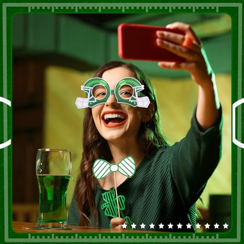 32 Pcs Football Party Decorations Touchdown Paper Glasses Frame It's Game TIME Photo Booth Props Eyeglasses for Sports Football Theme Birthday Baby Shower Favors Supplies - style: Football
