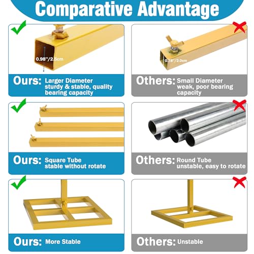 Fomcet 10FT x 10FT Backdrop Stand Heavy Duty with Base, Gold Portable Adjustable Pipe and Drape Kit, Square Metal Arch Party Frame for Wedding Birthday Parties Banquet Decorations - color: Gold