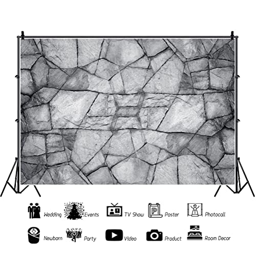 Laeacco 10x8ft Retro Brick Wall Texture Backdrop, Abstract Geometry Pattern Photography Background Shabby Stone Bricks Backdrop Cover for Theme Party Decor Kids Adult Studio Photo Booth Props - size: 10x8ft
