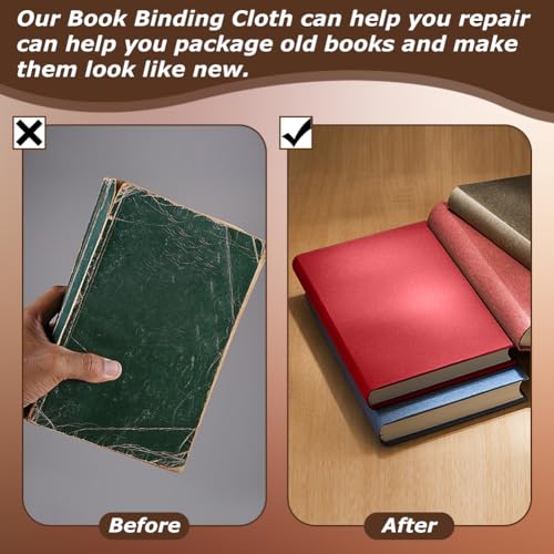 CRASPIRE 51x11.8 Inch Pure Red Book Cloth Paper Backed for Book Cover Binding Weave Linen Fabric Surface Protector Book Cloth Book Binding for Adult Scrapbooking Album DIY Crafts Cover - color: Pure Red