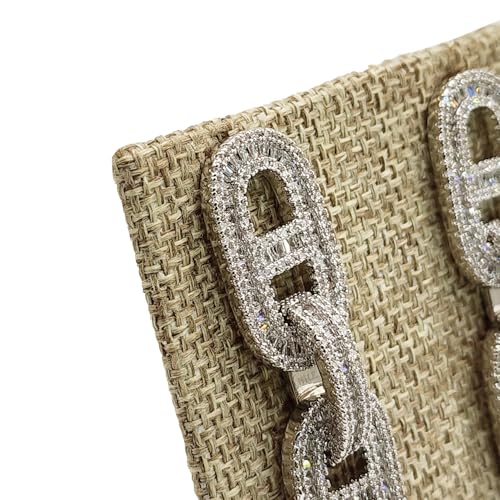 MOOCA 6 Pcs Natural Linen Earring Display Stand Necklace, Pendant Jewelry Organizer Display Holder for Earring, Pendant, Necklace Stand for Showcase, Linen, 2 1/4 W x 1 1/2 D x 3 1/2 H in - color: Natural Linen