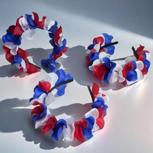 4th of July Headband Independence Day Hair Accessories Patriotic Hairband Simulated Flower Gifts Parade Party Supplies - color: Patriotic