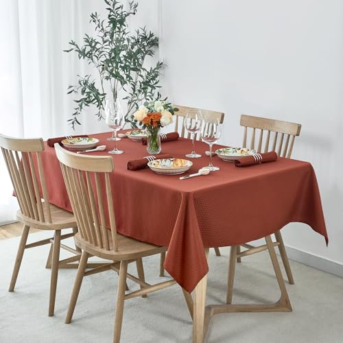 maxmill Fall Cloth Napkins 20 x 20 Inch Weaved Pattern Soft Comfortable and Luxury Serviette for Harvest Thanksgiving Family Dinners Weddings Parties and Banquets Set of 4 Pieces, Rustic Brick - color: Rustic Brick, size: 20" x 20" (Set of 4)