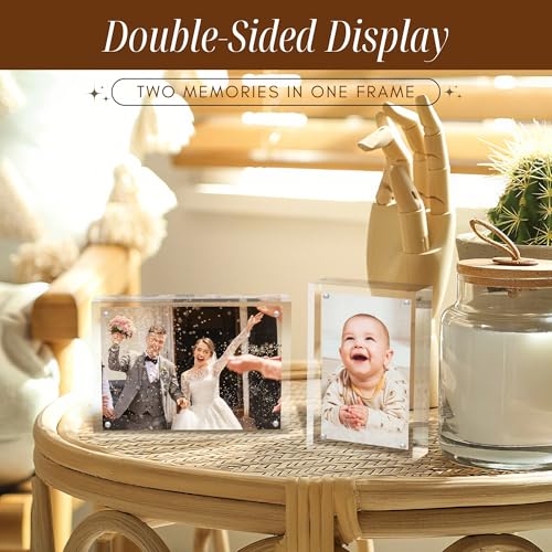 CATIFLIN 8.5x11 Acrylic Magnetic Certificate Frame (2 Pack) - 20mm Thick Document Holder, Clear Frameless Display for Diplomas, Awards, Degrees & Business Signage - size: 8.5X11