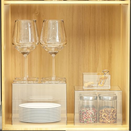 6 Pcs Clear Acrylic Boxes for Display as Buffet Risers and Stands, Food Risers for Party, Table, Stands, including 8", 7", 6", 5", 4", 3" (Small, 6Pcs, Clear) - size: Small, 6Pcs, Clear
