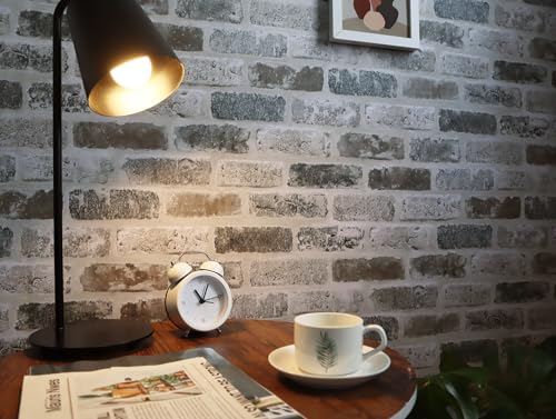 Guvana 17.3"×472.4" Brick Peel and Stick Wallpaper Brown/Grey Contact Paper Self Adhesive 3D Brick Textured Contact Paper Removable Vintage Wallpaper for Room Backsplash Accent Wall Decor - color: Grey and Brown, size: 17.3" x 472.4"