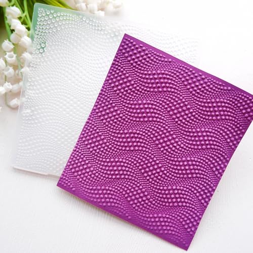 DIYology 3D Plastic Embossing Folder (Waves Pattern) Paper Crafts Plastic Dots Textured Impressions for Card Making Scrapbooking 6"x6"