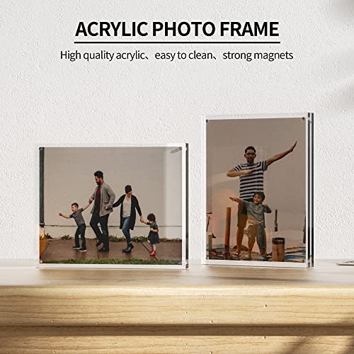 Sezanrpt Acrylic Picture Frames 8x10 Inches, Photo Frame for Love Memories, Family Happiness, Pet Pictures, Stamps Collection, Cash, Specimen Display, Two 8x10 Acrylic Block in 12mm + 12mm - size: 8'' x 10''