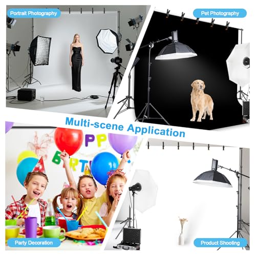 EMART 8.5 x 10ft Background Support System,Professional Photo Backdrop Stand kit with 10 x 12 ft Polyester Backdrop (White,Black),Clamp,Carry Bag for Parties,Photography,Decoration, Video Shooting - color: 10x12ft Backdrop*2(black/white), size: 8.5 X 10ft