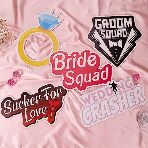 (Wedding Pack) Elevate Your PhotoBooth Experience with Durable & Waterproof Props - Perfect for Weddings, Birthdays, & Photo Booth Businesses - PVC Foamboard Adult Party Photo Props - color: Wedding Pack