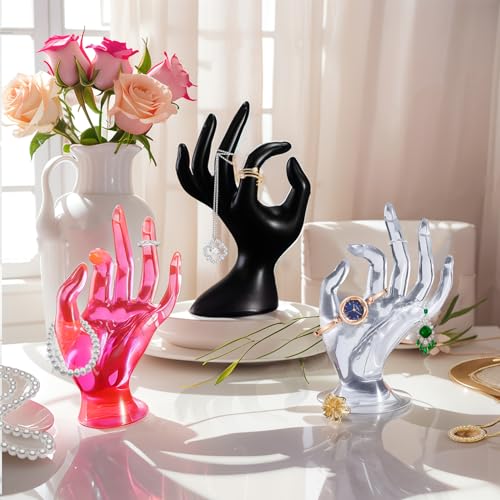 Hand jewelry holder Ring holder for jewelry For Displaying Bracelets, Rings, Jewelry and Room decorations and Store event displays (Pink) - color: Pink