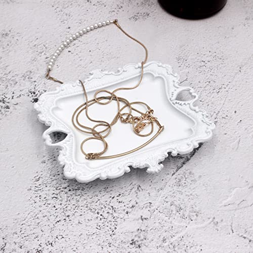 Vintage Small White Ring Dish, Birthday & Wedding Gifts for Women,Wedding Ring Tray (White (1 Pack)) - color: White (1 Pack)