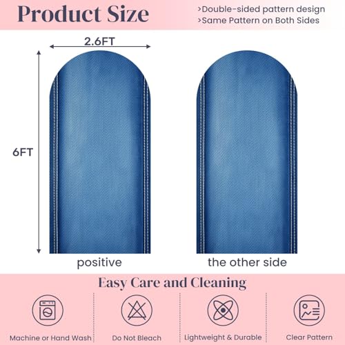 6FT Wedding Arch Backdrop Cover Jeans Texture Denim Portrait Photobooth Blue Denim Fabric Vertical Spandex Fitted Round Top Backdrop Stand Cover for Ceremony Banquet Birthday Party Decoration - color: Color2, size: 6ft X 2.6ft
