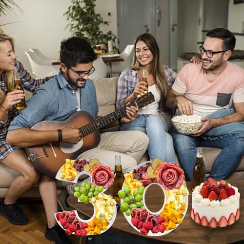 Charcuterie Cardboard Number Fillable Shaped Treat Decorative Box Anniversary Birthday Table Centerpiece (30 Style, 9inch) - size: 9inch, style: 30 Style