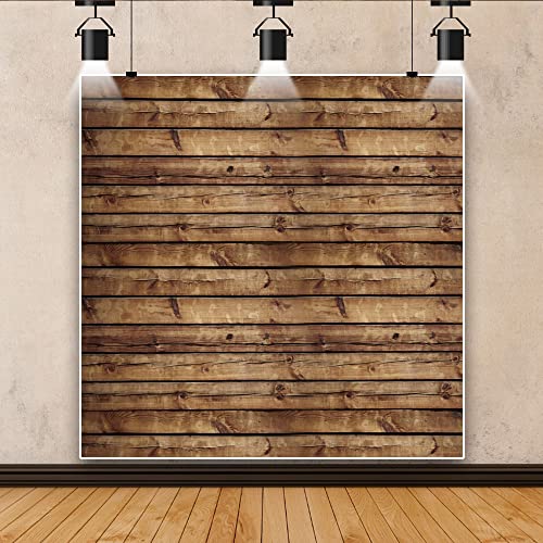 Wood Backdrop for Photography 10x10ft LFEEY Rustic Brown Wooden Photo Backdrop Vintage Old Wooden Board Photoshoot Backdrop Wood Plank Birthday Party Baby Shower Wedding Background Studio Props Vinyl - size: 10x10ft