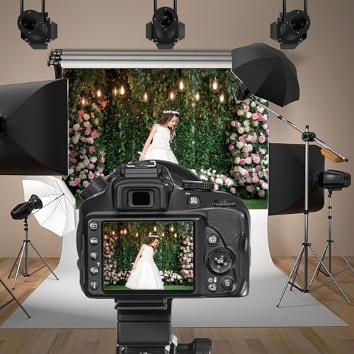 Green Floral Wall Backdrops 5x3ft Outdoor Outside Wedding Background Bridal Shower Bride to Be Party Decorations Kids Adults Portraits Birthday Anniversary Banner Backdrop Photo Props - color: green-4, size: 5x3ft