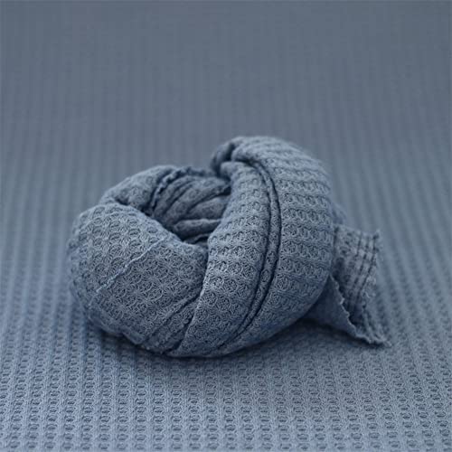 Newborn Photography Props Blanket Wrap Soft Knitted Stretch Baby Boys Girls Photoshoot Prop Cloth (Blue) - color: Blue