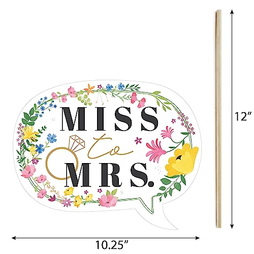 Big Dot of Happiness Funny Wildflowers Bride - Boho Floral Bridal Shower and Wedding Party Photo Booth Props Kit - 10 Piece - color: Wildflowers