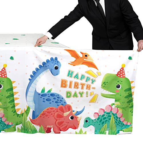 Dinosaur Party Supplies Disposable Tablecloth - Waterproof Plastic Rectangular Table Cover for Boys Kids Birthday, Baby Shower Decorations - 3PCS 54 X 108 Inch - style: dinosaur