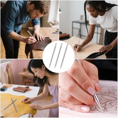 3 PCS Leather Scriber Pen Stainless Steel Marking Pen for Leathercraft Positioning Tool for Leather DIY Craft