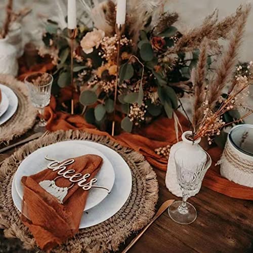 Terracotta Gauze Cheesecloth Napkins Set of 42,Wrinkled Rustic Boho Dinner Napkins Bulk 20 x 20 Inch Soft Cotton Decorative Table Napkins for Wedding/Dinner/Family Everyday Use/Parties(Terracotta) - color: Terracotta, size: 20" x 20" (Set of 42)