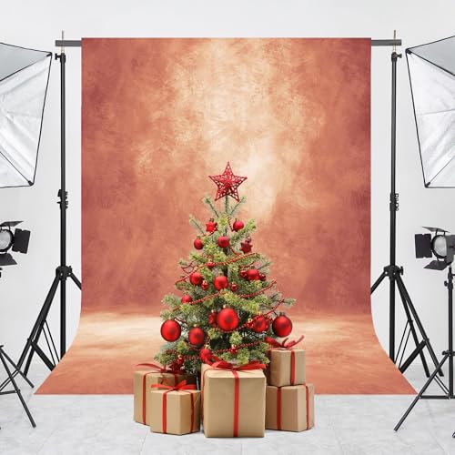 Abstract Professional Photography Backdrop for Portrait Photo Props Booth Background Photoshoot Studio with Polyester Fabric Roller Pocket on Top(8x10ft,Brick Red,No Stand) - color: Brick Red, size: 8'x10'