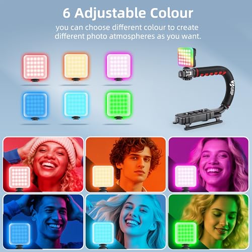 Zeadio All-in-One Smartphone Camera Stabilizer Kit, Portable Handheld Video Rig with RGB Video Light and Microphone, Fits for All Camcorder, Camera, DSLR and All iPhone and Android Smartphones - style: Pro Kit