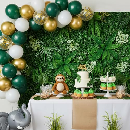 Green Leaves Backdrop Nature Spring Theme Photo Banner Greenery Grass Background for Wedding Birthday Party Newborn Baby Shower Photography Zoo Decor Shoot Props 71"x43" - style: Leaves