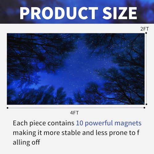 Torixqi 4 Pcs Fluorescent Light Covers - Magnetic Light Filters for Office, Hospitals, Home (Blue Nebula) - 4 x 2 Feet - color: Blue nebula